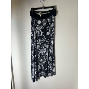 ICY Black White Knit Long Skirt Sz Sm